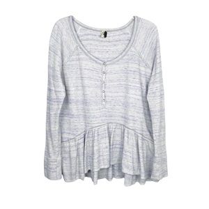 Free People | We The Free Coastline Peplum Henley Thermal Top Size Medium